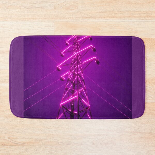 Item preview, Neon Pink Power Transmission Tower | Cyberpunk AI Art designed and sold by Pylon-Bureau.