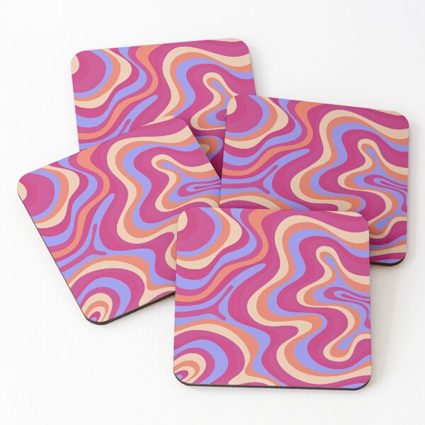 Item preview, Liquid Swirl Retro Abstract in pinks and blue tones, Light Blush, Cream, and White designed and sold by Differenceee.