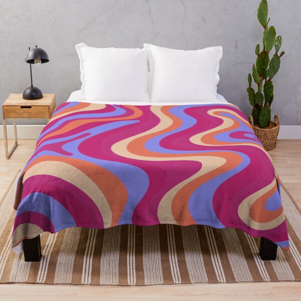 Item preview, Liquid Swirl Retro Abstract in pinks and blue tones, Light Blush, Cream, and White designed and sold by Differenceee.