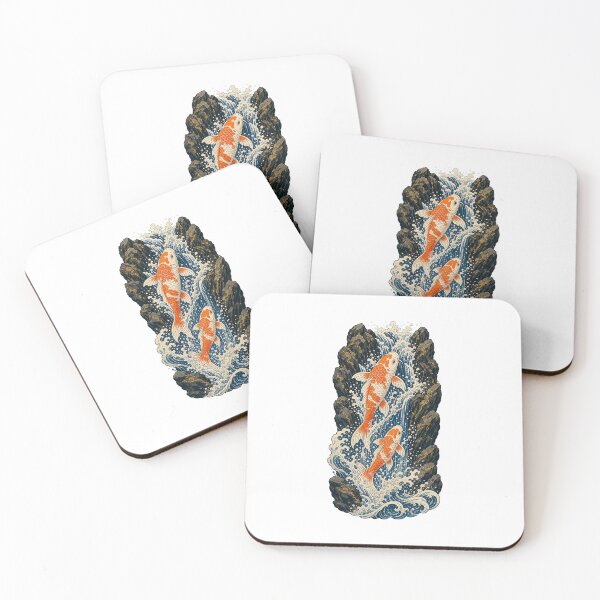 Item preview, Backyard Koi Waterfall – Peaceful Japanese Garden Art designed and sold by AMICO77.