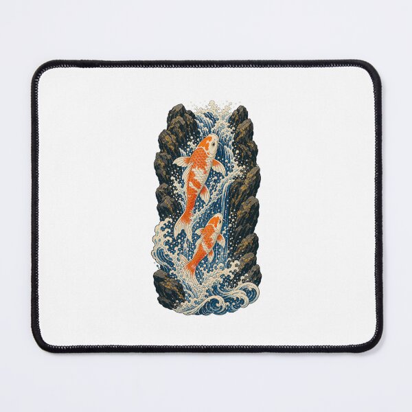 Item preview, Backyard Koi Waterfall – Peaceful Japanese Garden Art designed and sold by AMICO77.