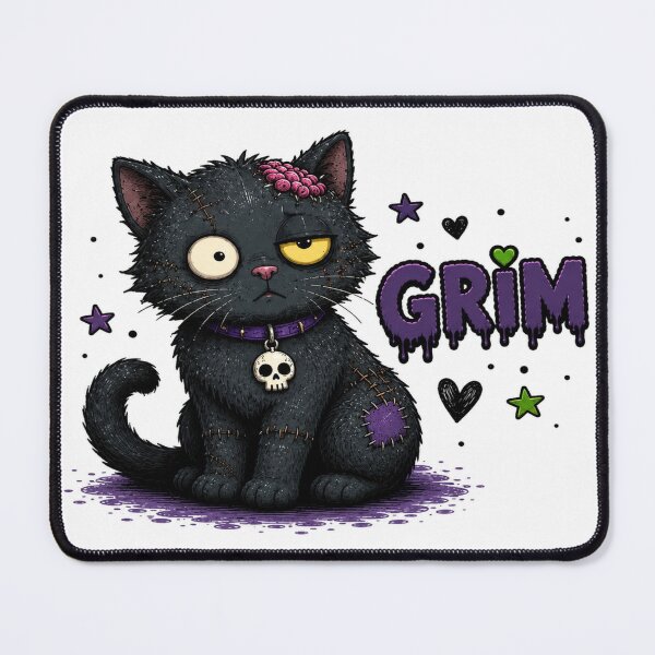 Item preview, Grim the Grumpy Zombie Cat designed and sold by Kaideah.