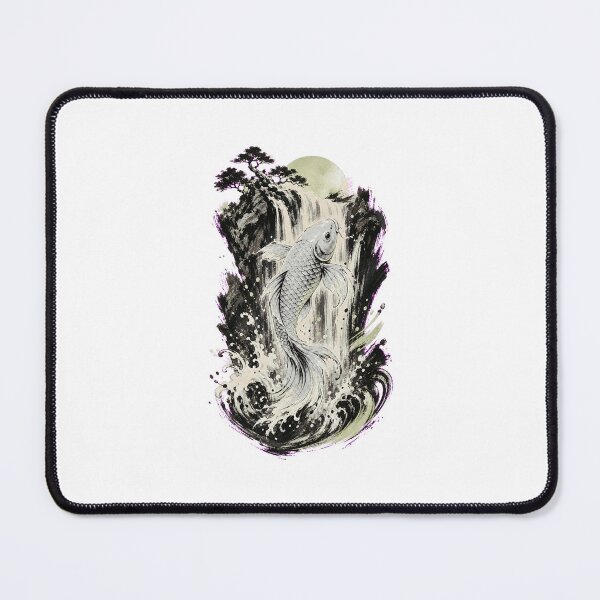 Item preview, Backyard Koi Waterfall – Peaceful Japanese Garden Art designed and sold by AMICO77.