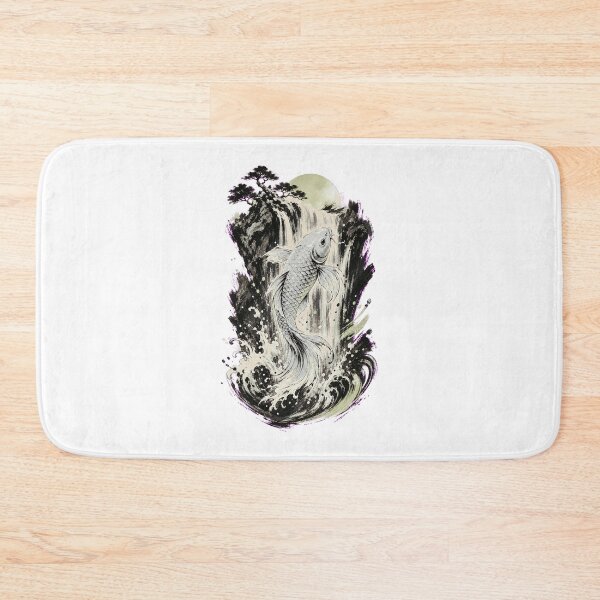 Item preview, Backyard Koi Waterfall – Peaceful Japanese Garden Art designed and sold by AMICO77.