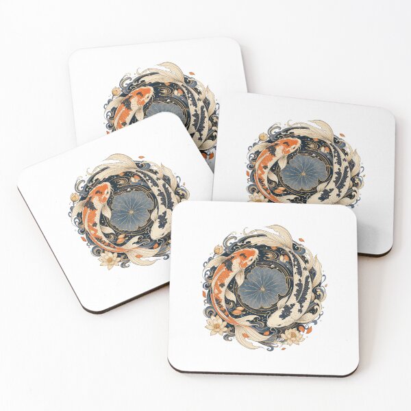 Item preview, Backyard Koi Waterfall – Peaceful Japanese Garden Art designed and sold by AMICO77.