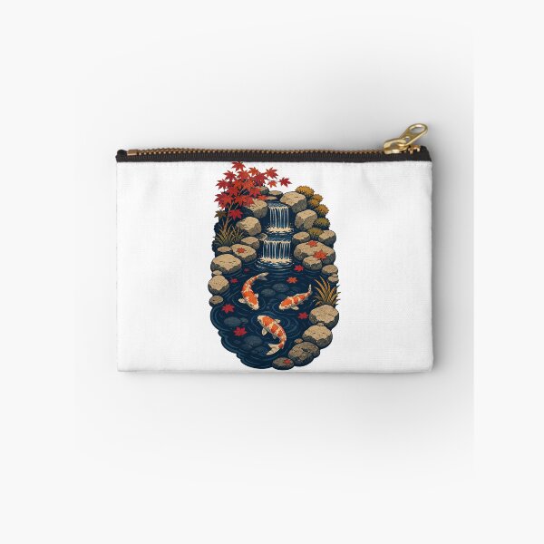 Item preview, Backyard Koi Waterfall – Peaceful Japanese Garden Art designed and sold by AMICO77.