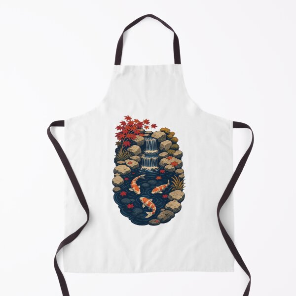 Item preview, Backyard Koi Waterfall – Peaceful Japanese Garden Art designed and sold by AMICO77.