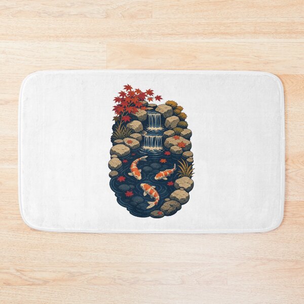 Item preview, Backyard Koi Waterfall – Peaceful Japanese Garden Art designed and sold by AMICO77.
