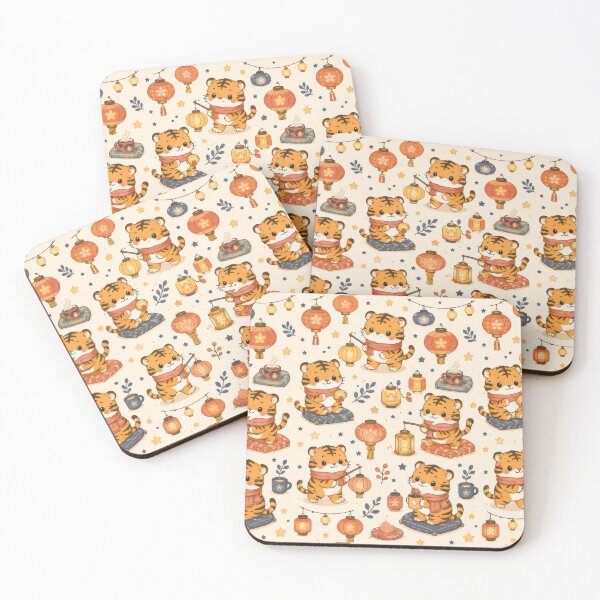Item preview, Tiger Cozy Lantern Festival Pattern designed and sold by Soft Berry Studio.