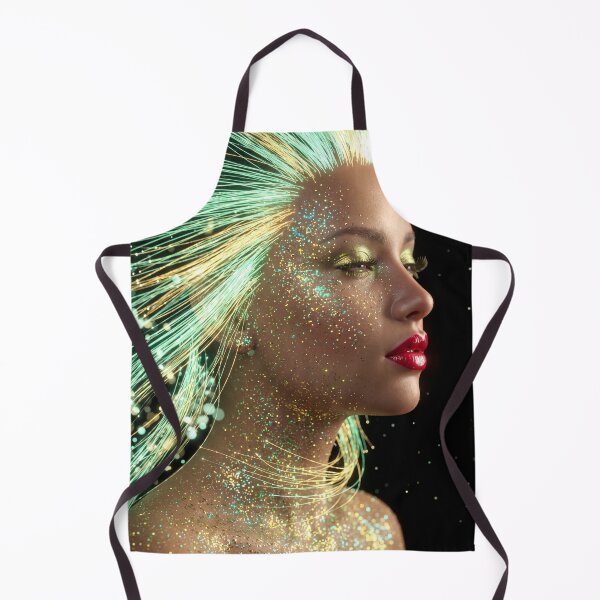 Item preview, Fiber Optic Cyberpunk Woman Mint Green Glow Stardust Portrait designed and sold by RAMIX-Y2K.