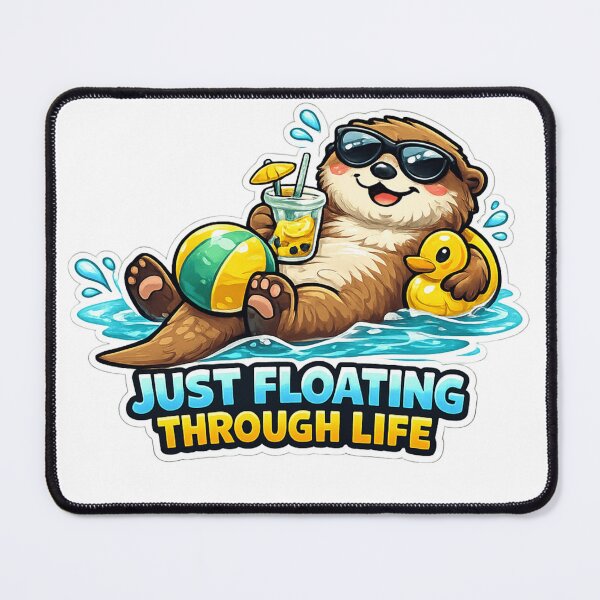 Item preview, Just Floating Through Life Funny Otter Sticker designed and sold by Herodestroyer.