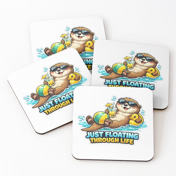 Item preview, Just Floating Through Life Funny Otter Sticker designed and sold by Herodestroyer.