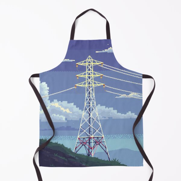 Item preview, Pixel Art Power Transmission Tower | Retro Coastal Landscape designed and sold by Pylon-Bureau.