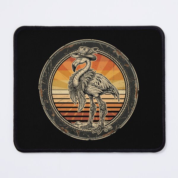 Item preview, Retro Cybernetic Leg Flamingo Vintage Badge designed and sold by DuckOddity.