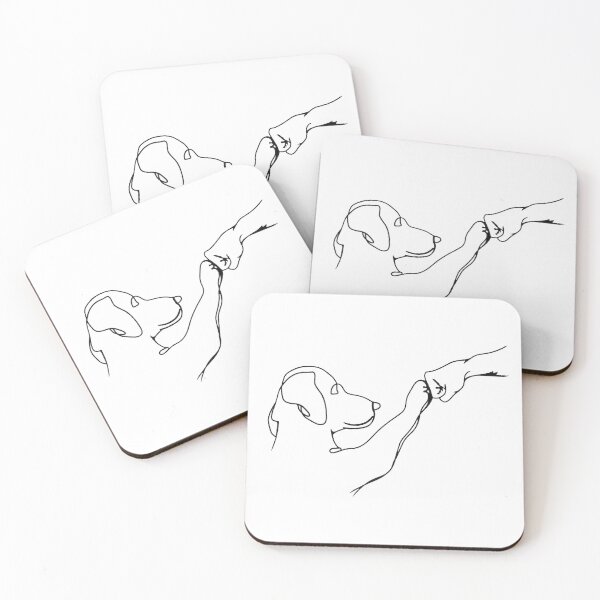 Item preview, Minimalist Dog Paw Fist Bump Line Art – Dog Lover One Line Drawing designed and sold by Gbriel3.