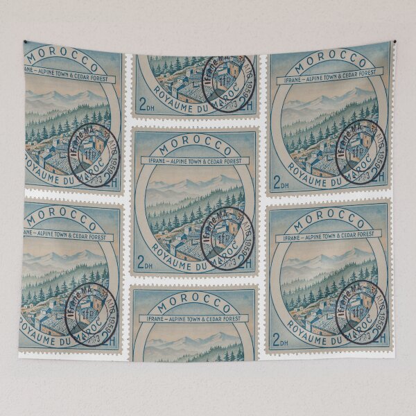 Item preview, Ifrane Morocco Alpine Town Cedar Forest Stamp Sticker designed and sold by stickercuffs.