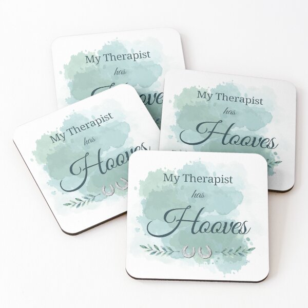 Item preview, My Therapist Has Hooves | Watercolor Horse Lover Quote | Equestrian Farmhouse Gift designed and sold by 3Hoofprints.