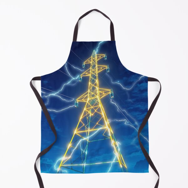 Item preview, Lightning Storm Over Electricity Pylon | Dramatic Energy Artwork designed and sold by Pylon-Bureau.