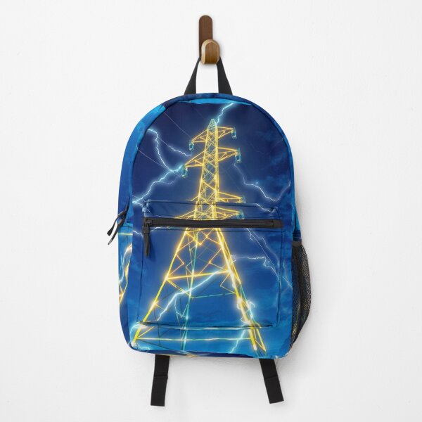 Item preview, Lightning Storm Over Electricity Pylon | Dramatic Energy Artwork designed and sold by Pylon-Bureau.