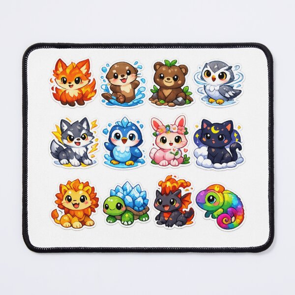 Item preview, Avatar Animals Sticker Pack | Cute Elemental Animal Stickers | Kawaii Fantasy Creatures designed and sold by Art Wave Studio.