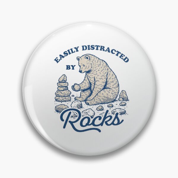 Item preview, Easily Distracted By Rocks Funny Bear – Vintage Rock Collector designed and sold by Gbriel3.