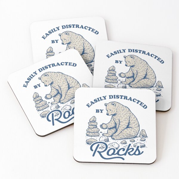 Item preview, Easily Distracted By Rocks Funny Bear – Vintage Rock Collector designed and sold by Gbriel3.
