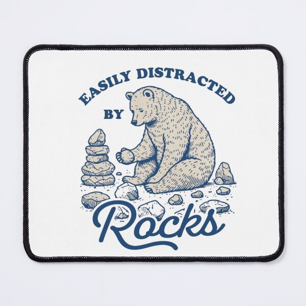 Item preview, Easily Distracted By Rocks Funny Bear – Vintage Rock Collector designed and sold by Gbriel3.