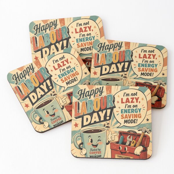 Item preview, Funny Retro Labour Day Energy Saving Mode Vintage Worker Humor Design designed and sold by InspiredCreatives.