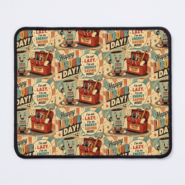 Item preview, Funny Retro Labour Day Energy Saving Mode Vintage Worker Humor Design designed and sold by InspiredCreatives.