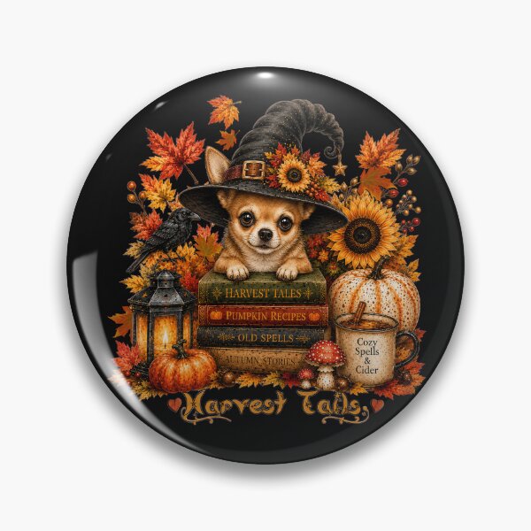 Item preview, Cute Chihuahua Dog Witch Autumn Halloween Art designed and sold by Cute & Sassy Custom Gifting Boutiques.