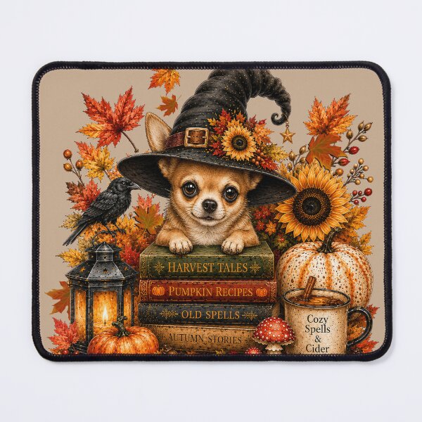 Item preview, Cute Chihuahua Dog Witch Autumn Halloween Art designed and sold by Cute & Sassy Custom Gifting Boutiques.