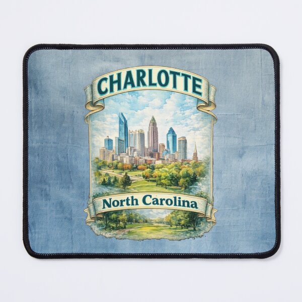Item preview, Charlotte, North Carolina Skyline - Watercolor Cityscape Travel Art designed and sold by MysticOzzy.