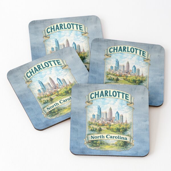 Item preview, Charlotte, North Carolina Skyline - Watercolor Cityscape Travel Art designed and sold by MysticOzzy.