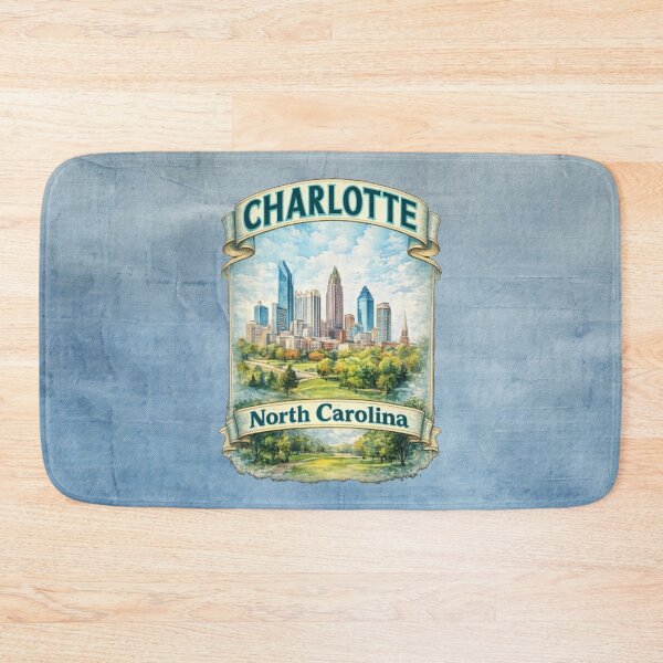 Item preview, Charlotte, North Carolina Skyline - Watercolor Cityscape Travel Art designed and sold by MysticOzzy.
