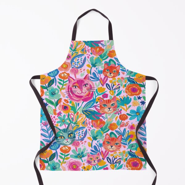 Item preview, Modern abstract cats in a flowers pattern designed and sold by Mevissart.