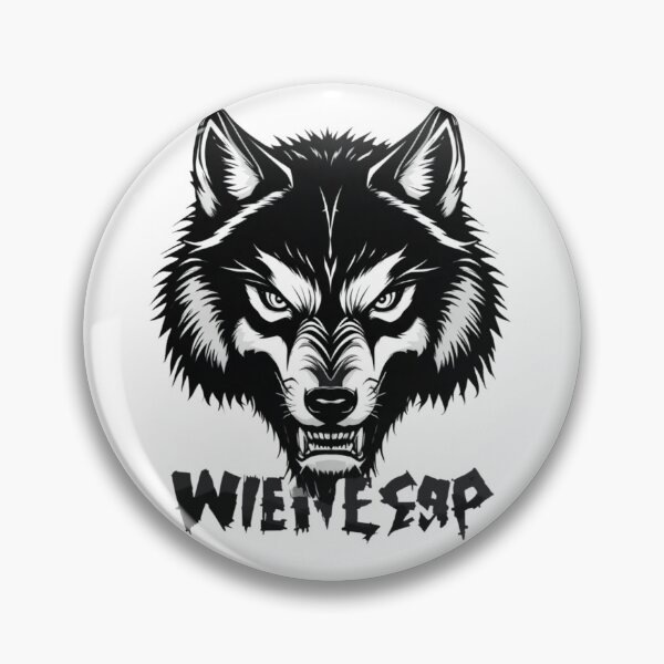 Item preview, Angry Lone Wolf Black and White Mascot Tattoo Graphic Design designed and sold by nova-bloom.