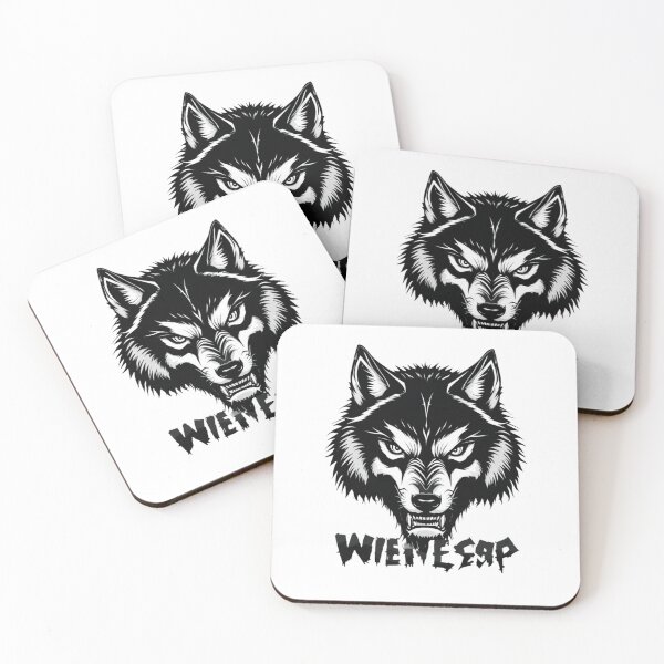 Item preview, Angry Lone Wolf Black and White Mascot Tattoo Graphic Design designed and sold by nova-bloom.