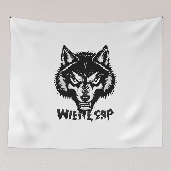 Item preview, Angry Lone Wolf Black and White Mascot Tattoo Graphic Design designed and sold by nova-bloom.
