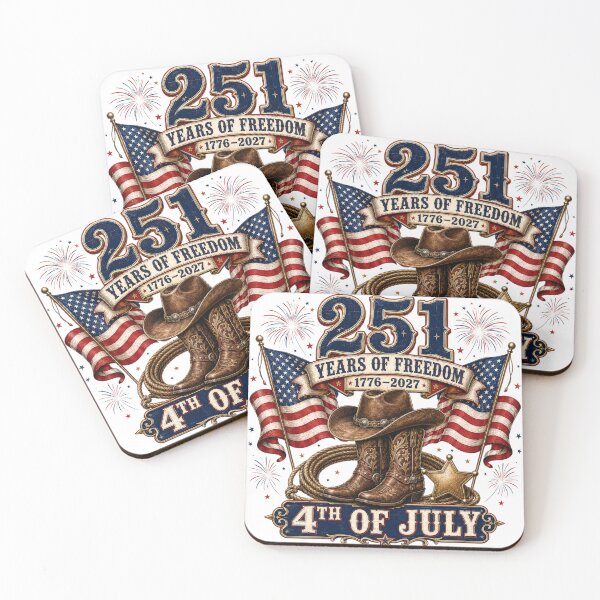 Item preview, 251st Anniversary of the USA - Cowboy hat and boots – 251 years of freedom designed and sold by Collins Design.
