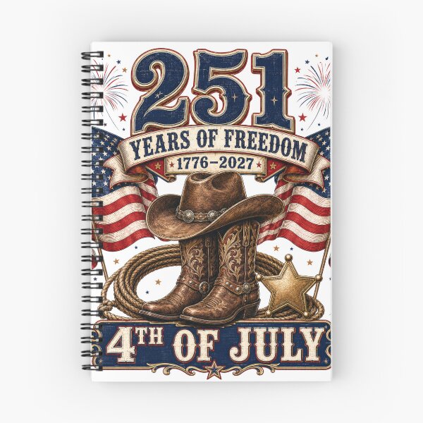 Item preview, 251st Anniversary of the USA - Cowboy hat and boots – 251 years of freedom designed and sold by Collins Design.