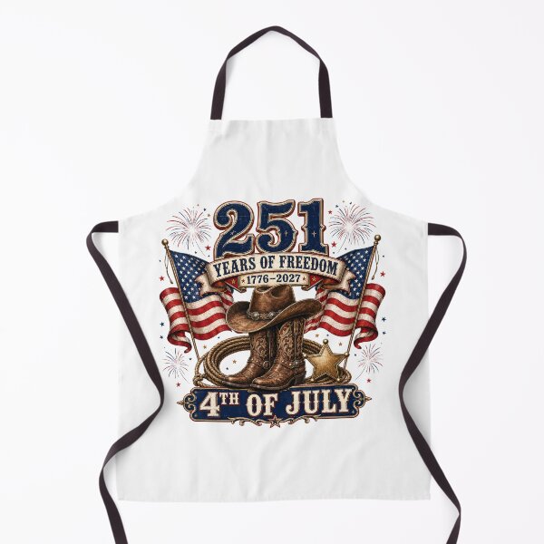 Item preview, 251st Anniversary of the USA - Cowboy hat and boots – 251 years of freedom designed and sold by Collins Design.