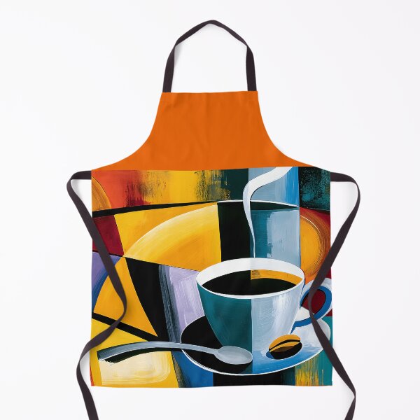 Item preview, Modern Coffee Cup Abstraction with Bold Geometric Shapes and Vibrant Contemporary Cafe Wall Art designed and sold by OlfactoART Studio.