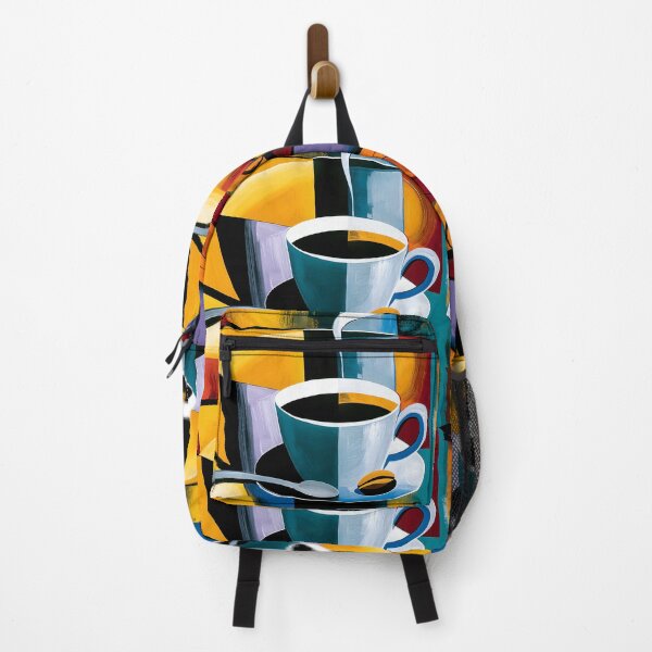 Item preview, Modern Coffee Cup Abstraction with Bold Geometric Shapes and Vibrant Contemporary Cafe Wall Art designed and sold by OlfactoART Studio.