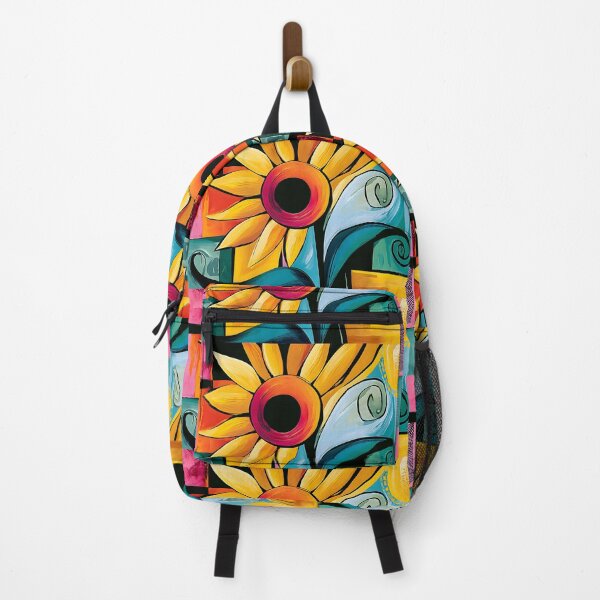 Item preview, Radiant Sunflower Against a Dramatic Dark Background in Bold Geometric Contemporary Floral Wall Art designed and sold by OlfactoART Studio.