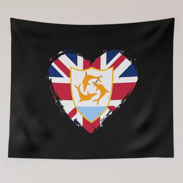 Item preview, Distressed Anguilla Flag Heart AI designed and sold by shitpostee.
