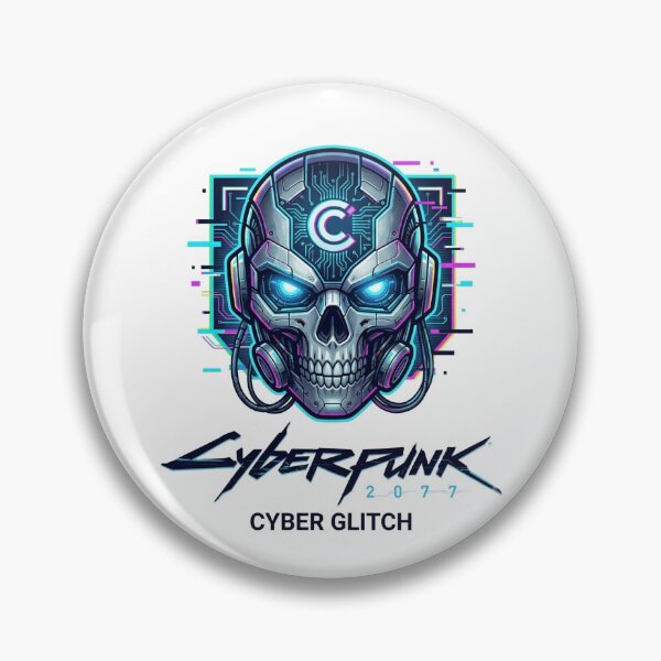 Item preview, Cyber Glitch Skull - Futuristic Tech Emblem designed and sold by StyleArtStudio.