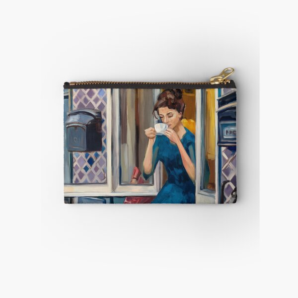 Item preview, French Coffee Morning — Woman with Dog. Art By Carraann designed and sold by CARRAANN.