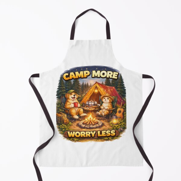 Item preview, Camp More Worry Less Cute Dog and Cat Camping Design. designed and sold by The-T-In-Retro.