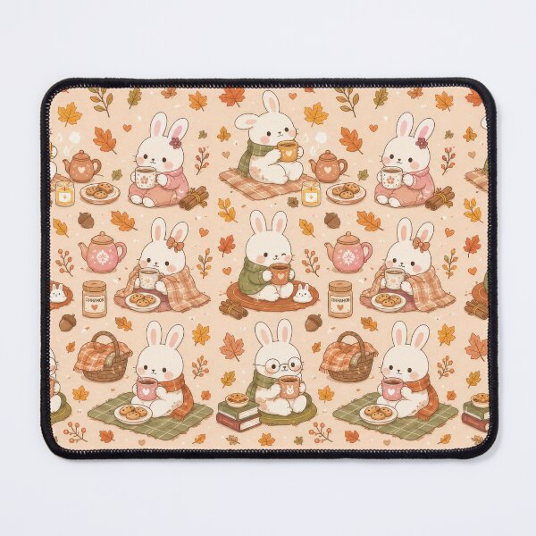 Item preview, Bunny Autumn Cinnamon Tea Pattern designed and sold by Soft Berry Studio.