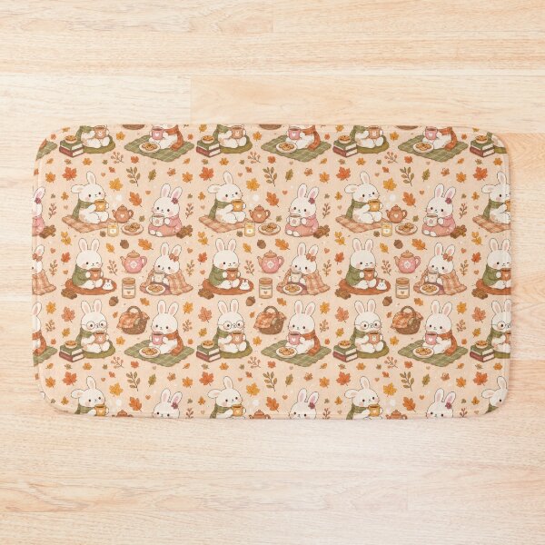 Item preview, Bunny Autumn Cinnamon Tea Pattern designed and sold by Soft Berry Studio.